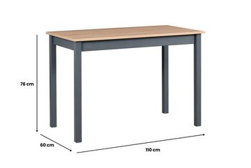 MOEBLO Esstisch MEX 2 (Stilvoller Multifunktionaler Tisch mit Schlankem Design und Robuster Bauweise, Perfekt für Küche, Esszimmer und Arbeitsbereiche), - (BxHxT): 110x76x60 cm