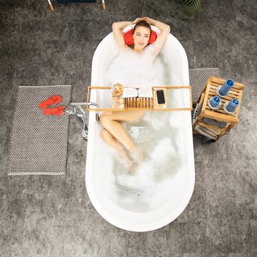 relaxdays Badewannenablage Bambus Badewannenablage ausziehbar