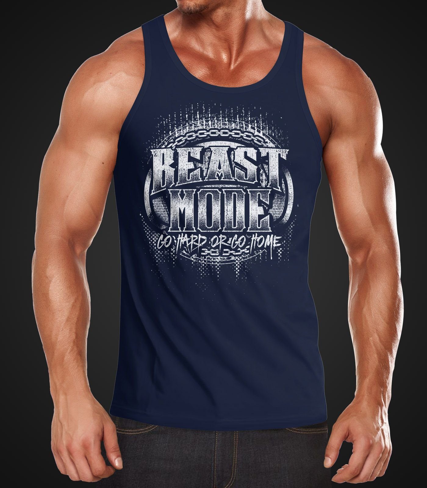 MoonWorks Tanktop Herren Tank-Top Beast Mode Moonworks® mit Print günstig online kaufen