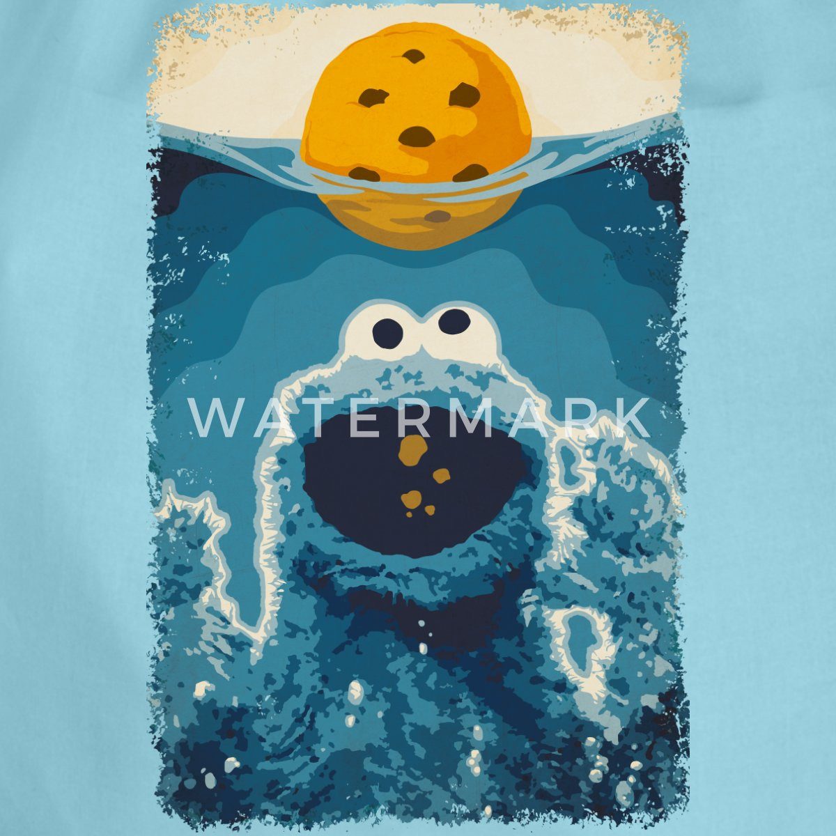 Spreadshirt Turnbeutel Sesamstraße Krümelmonster Hai Turnbeutel (1-tlg)