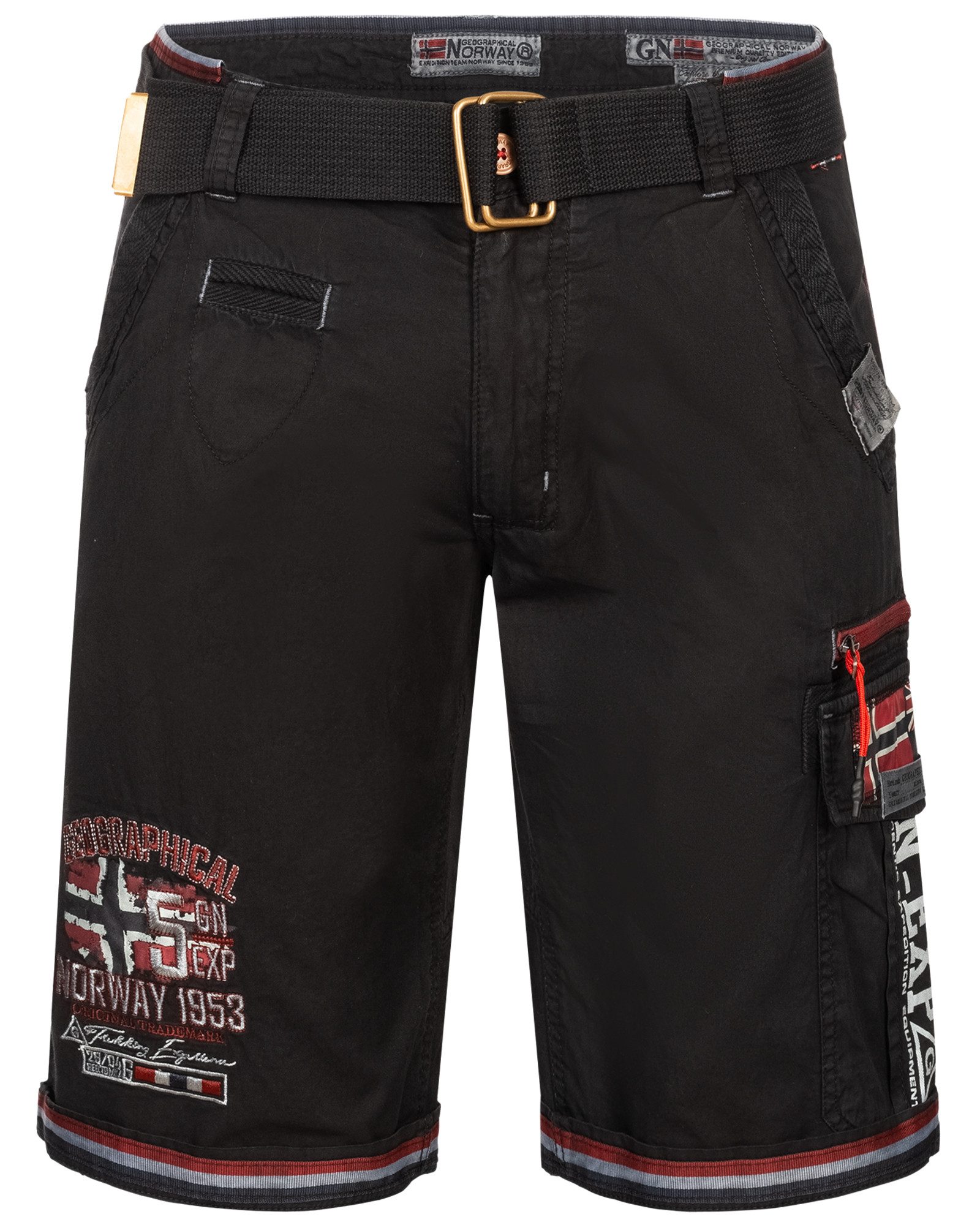 Geographical Norway Shorts Herren Cargo Shorts kurze Hose Short Bermuda knielang Parodi + Gürtel – Bild 3 von 5