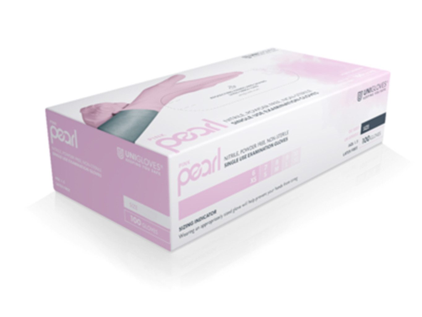 Unigloves® Nitril-Handschuhe Pink Pearl (Packung, 100-St) Gr. S (6-7)