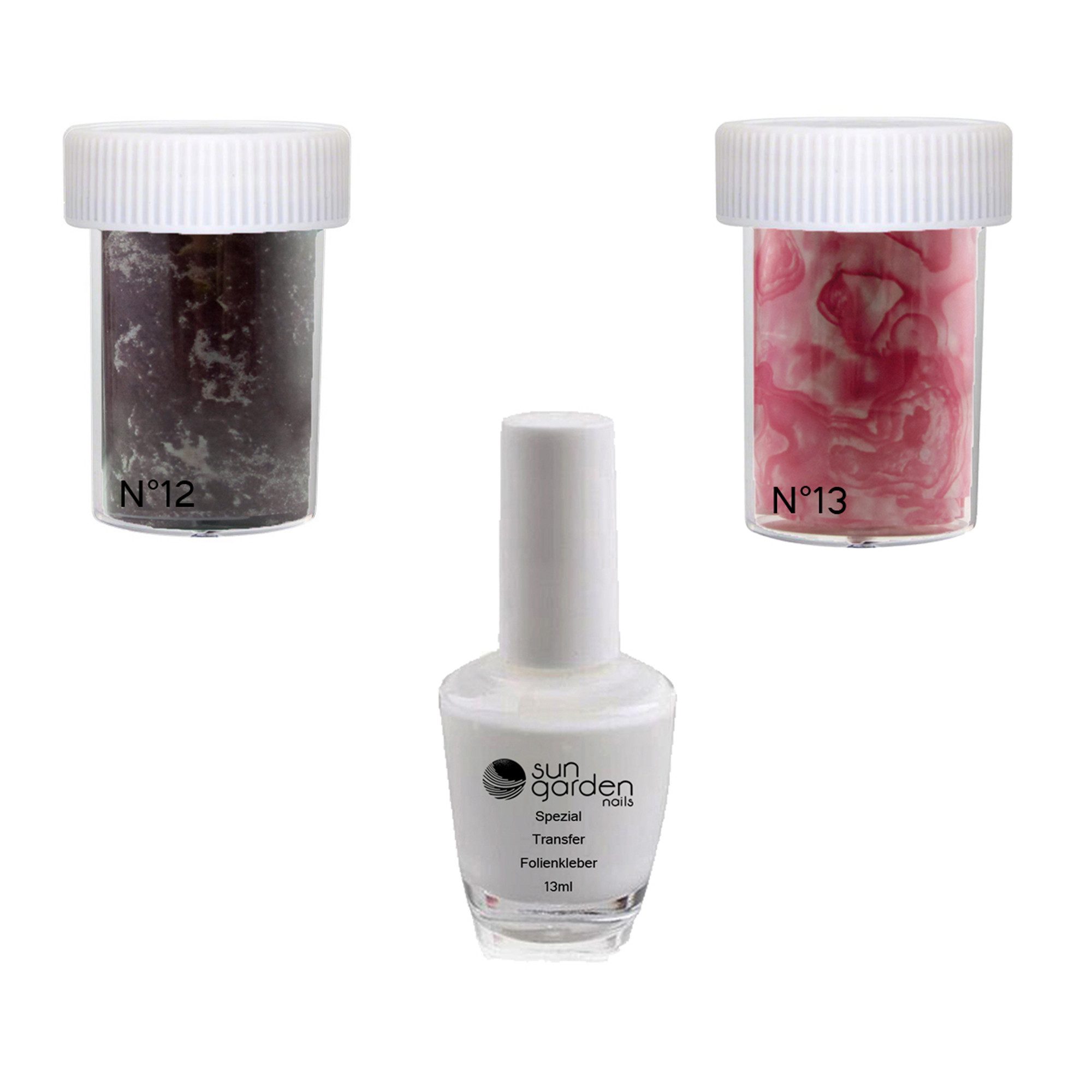 Sun Garden Nails Nageldesign Zubehör Nailart Set Nagelfolie MARBLE SET 5 - 2 x Nail Folien + Spezial Kleber