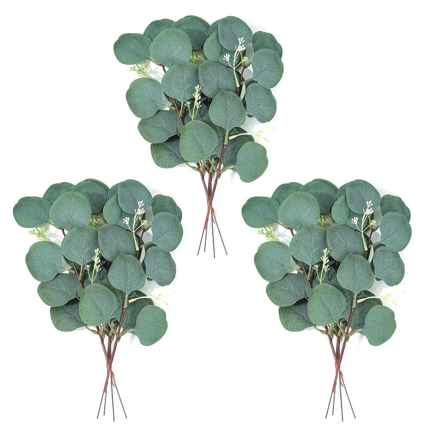 Kunstzweig Künstlicher Eukalyptus 12 Bündel Grün, LuxusKollektion, Höhe 1.9 cm