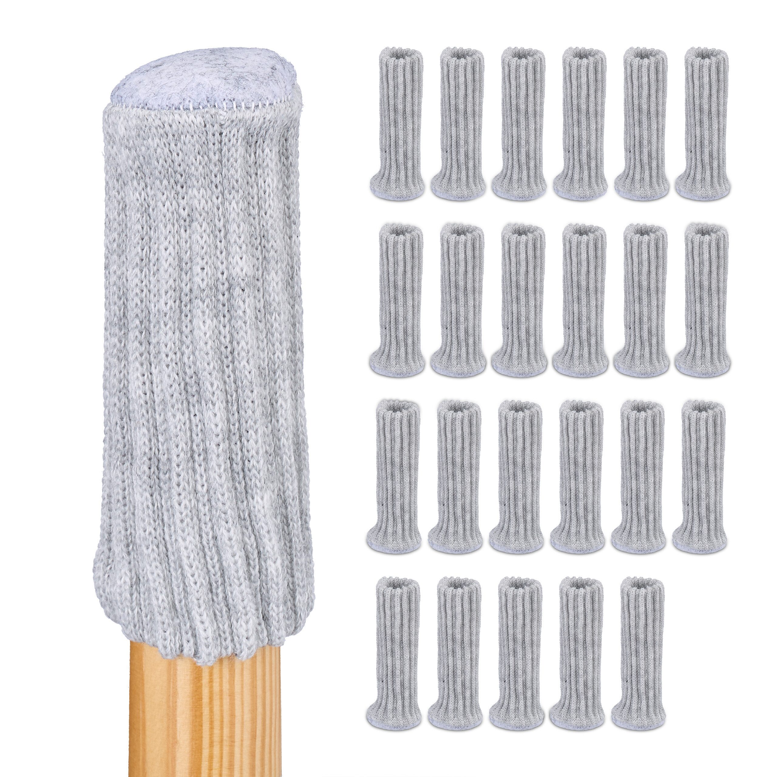 relaxdays Möbelfuß Stuhlbeinsocken im 24er Set, (24-St), Grau