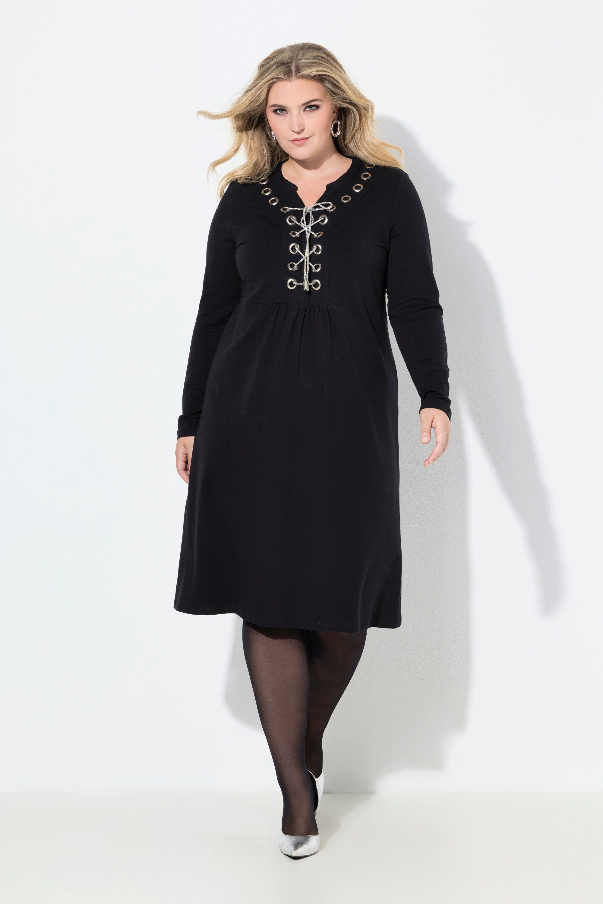MIAMODA Jerseykleid Jerseykleid A-Linie Zierösen mit günstig online kaufen