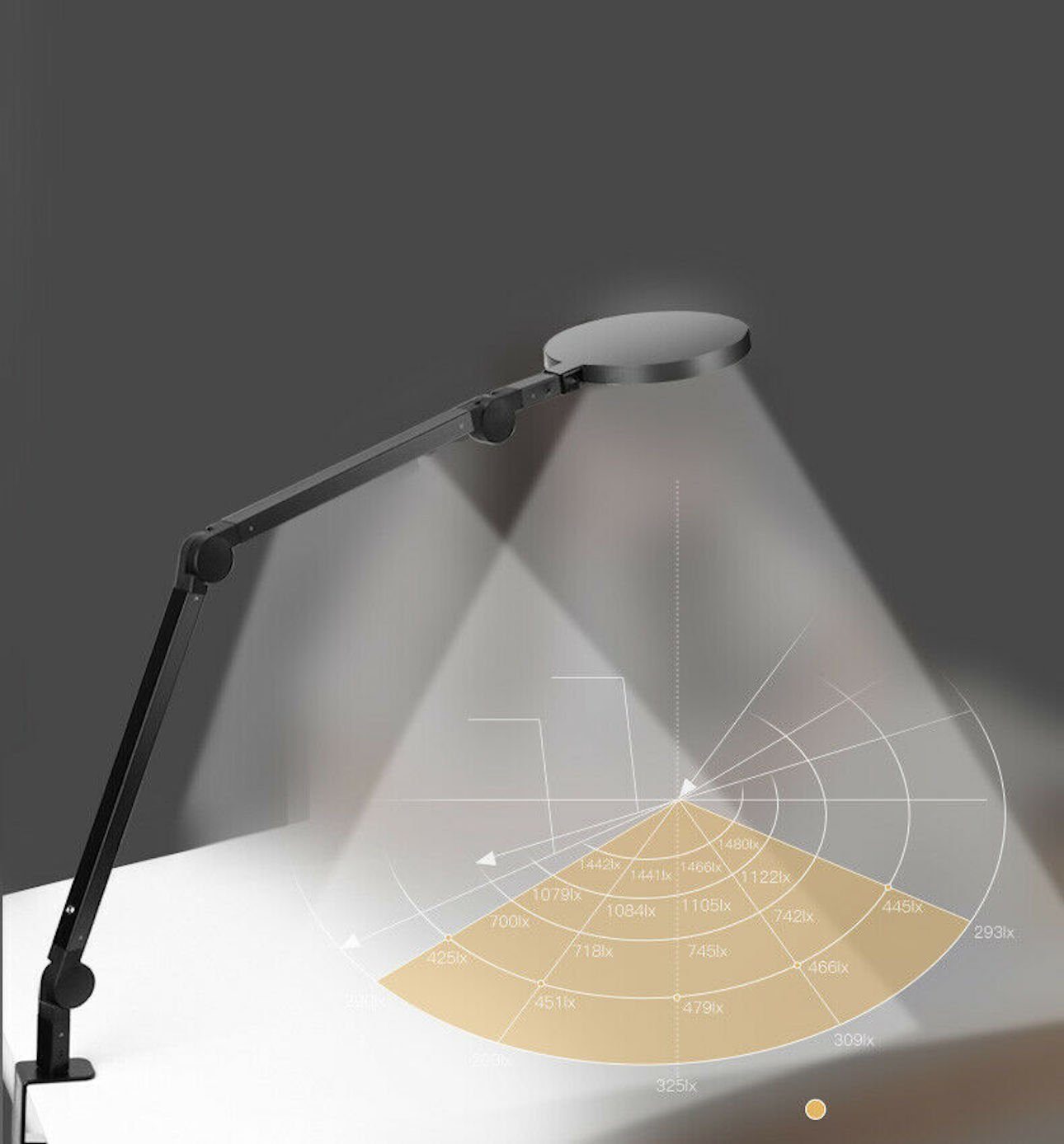 Woward LED Schreibtischlampe LED Klemmleuchte Schreibtischlampe 15W dimmbar Schwenkarm zwei Leucht, LED fest integriert, dimmbar, LED Schreibtischlampe – Bild 5 von 5