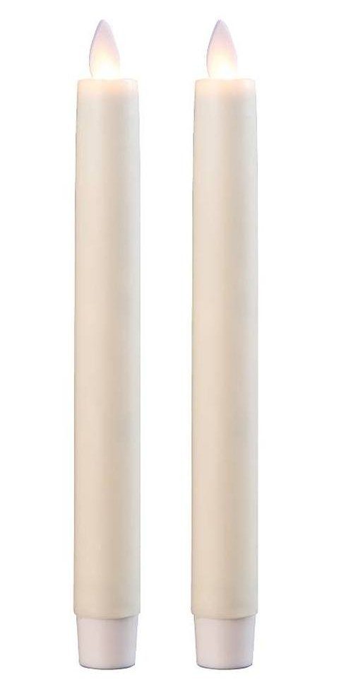 SOMPEX LED-Kerze 2x Sompex Flame LED Stabkerze elfenbein (Packung, 2-tlg., 2 Stabkerzen, Höhe 23cm, Durchmesser 2,5cm), fernbedienbar, integrierter Timer, Echtwachs, täuschend echtes Kerzenlicht, geeignet für handelsübliche Stabkerzenhalter. € 59,99
