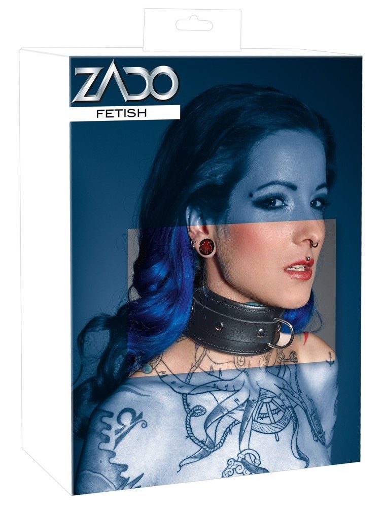 ZADO Erotik-Halsband ZADO- Leder-Halsfessel - (L-XL,S-M) S/M