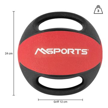 MSports® Medizinball MSPORTS Medizinball Premium mit Griffe 1 – 10 kg – Professionelle Studio-Qualität Gymnastikbälle