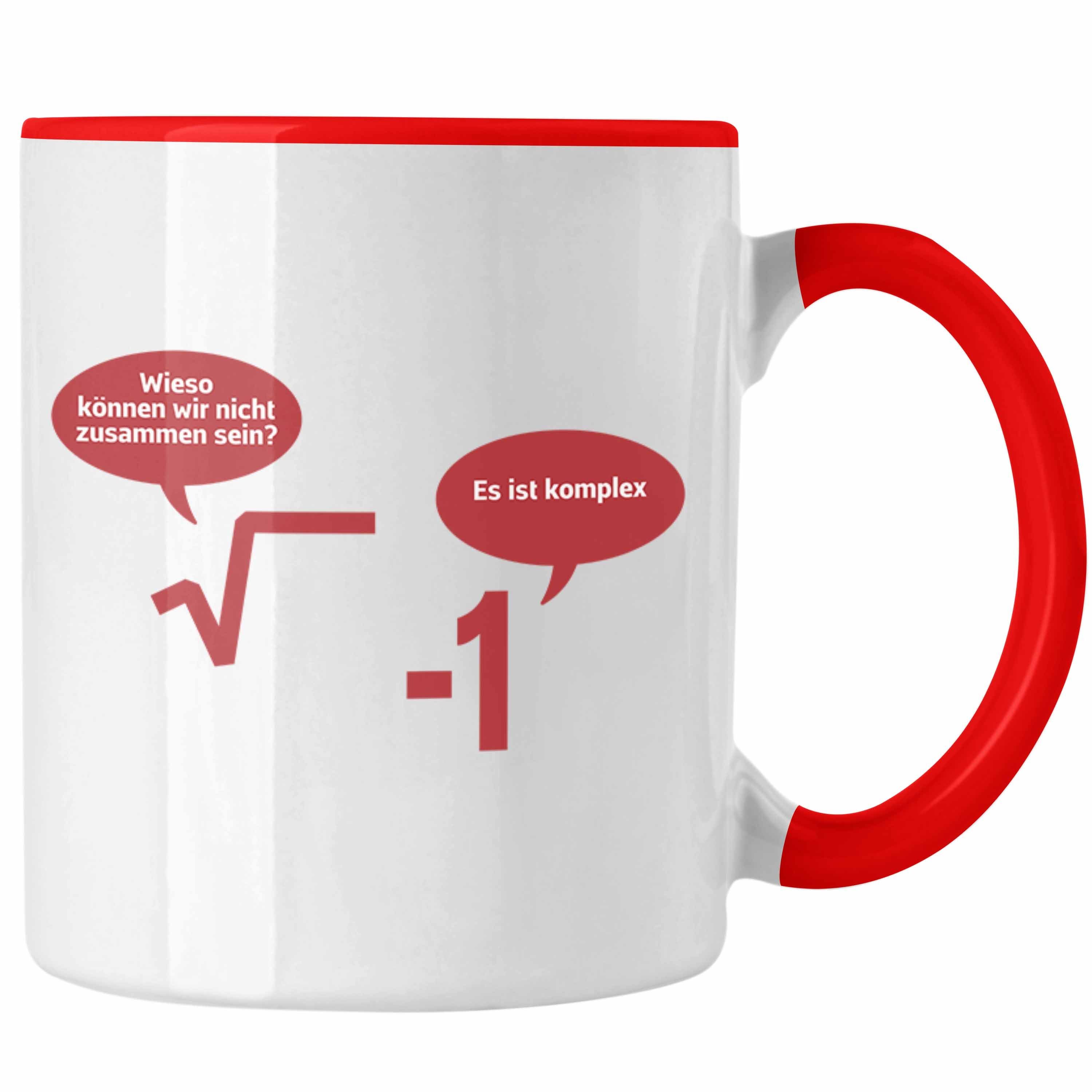 Trendation Tasse Trendation - Mathelehrer Tasse Mathematiker Physik Tassen mit Spruch Lustig Kaffeetasse Physiker Geschenk Mathestudent Sprüche Rot
