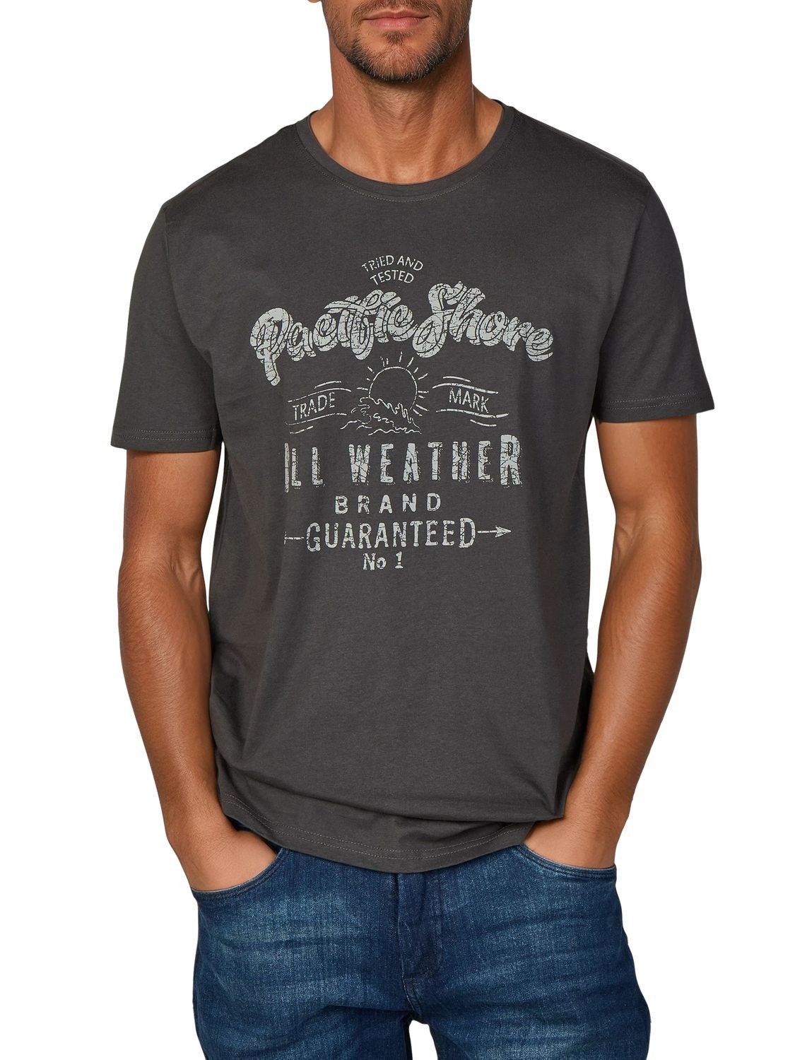 riverso T-Shirt Herren Printshirt RIVLeon Regular Fit (4-tlg) Kurzarm Tee Shirt mit Rundhalsausschnitt aus 100% Baumwolle