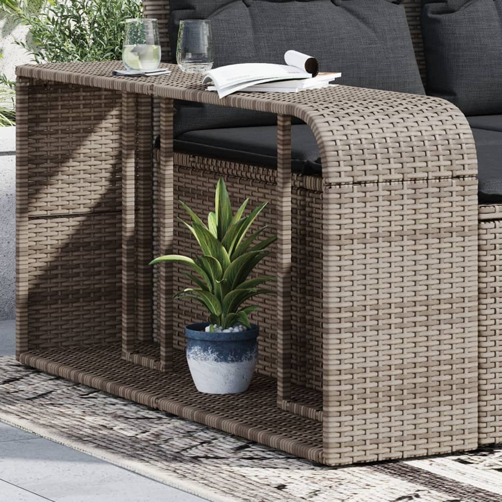 vidaXL Regal Outdoor-Rgale 2 Stk. Grau Poly Rattan, 1-tlg.