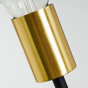 hofstein Stehlampe »Avola« Stehleuchte Bodenlampe aus Metall in Schwarz und Messingfarben, ohne Leuchtmittel, Industrial Look Standlampe mit Lichteffekt, E27, Fußschalter am Kabel