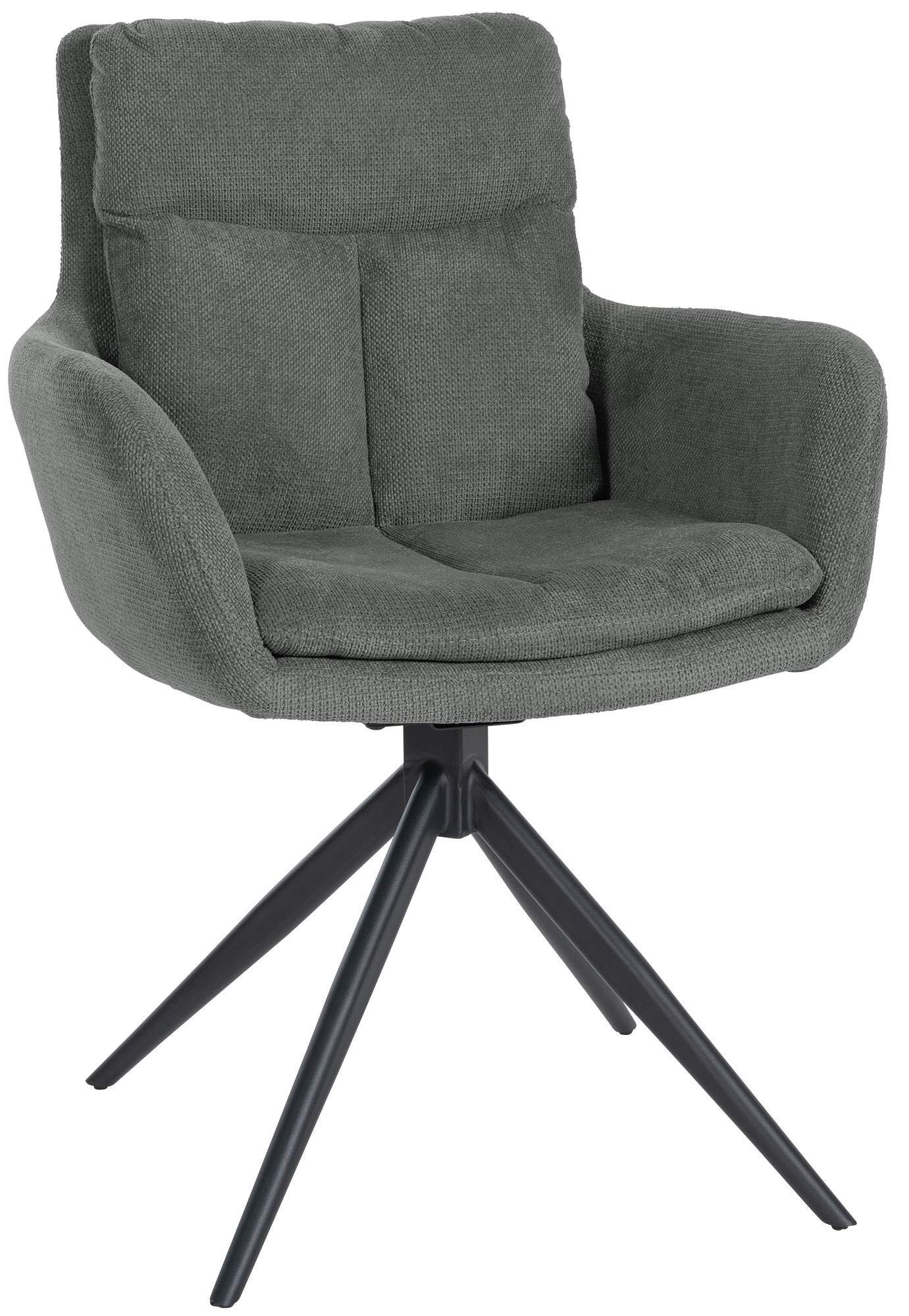 CLP Esszimmerstuhl Vilas, schwenkbarer Polster-Stuhl Mit Stoff-Bezug grau | Stühle