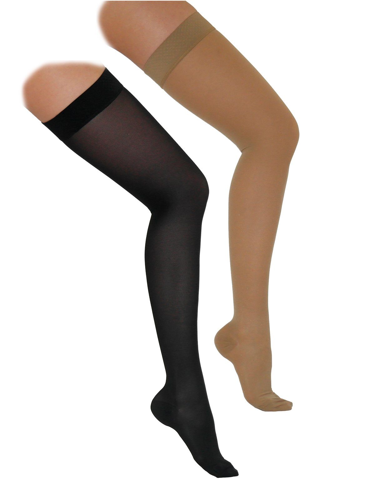 YESET Strümpfe Kompressionsstrümpfe Kompressionsstrümpfe 140DEN Stocking Stützstrümpfe Beige Straps 18-22mmHg