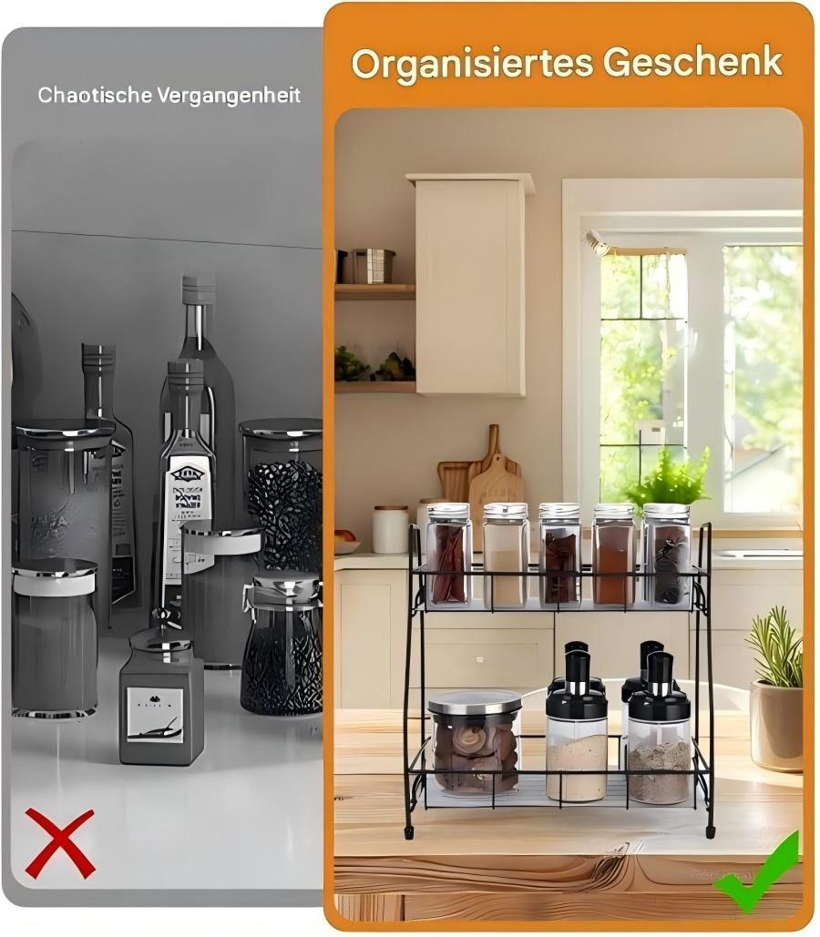 SinLaw Gewürzregal Doppellagiges vertikales Lagerregal aus Metall für Küche günstig online kaufen