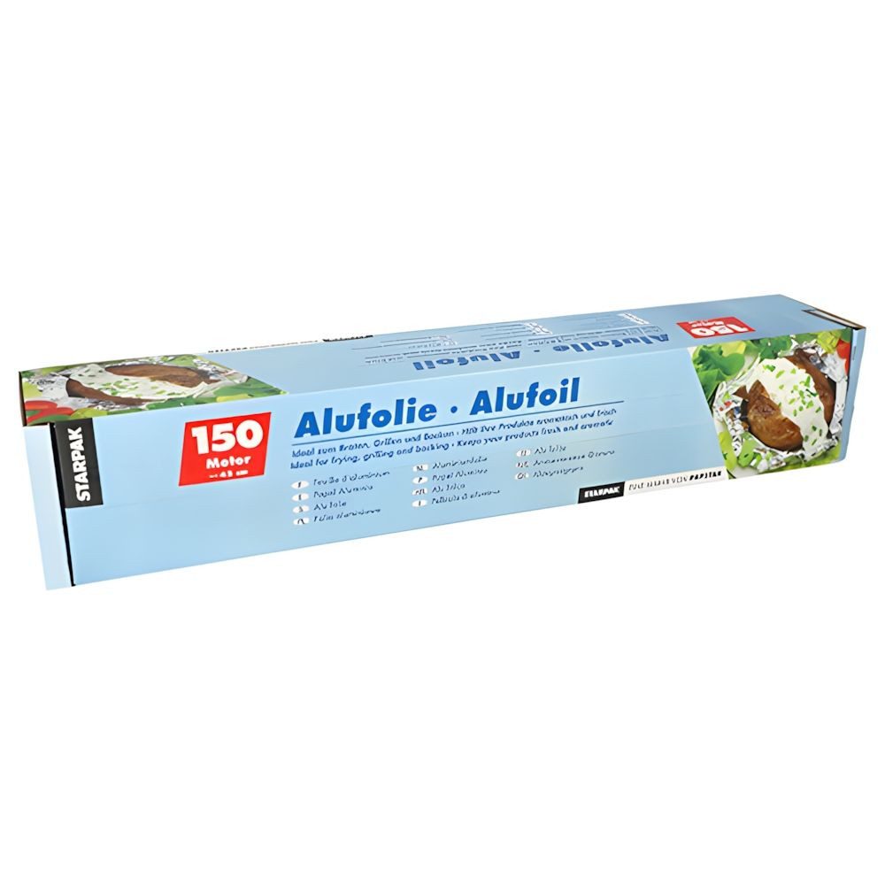 PAPSTAR Alufolie Alufolie 150 m x 45 cm in Faltschachtel, (