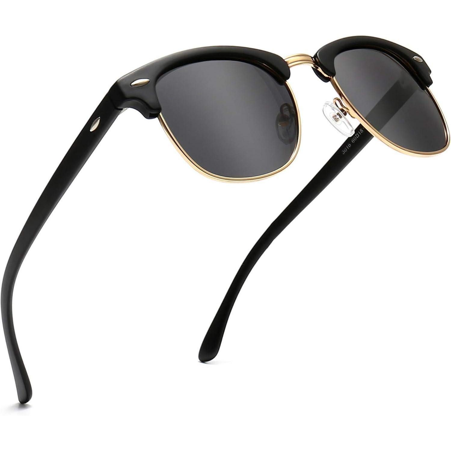 LuxusKollektion Retrosonnenbrille Sonnenbrille Retro Rund Halb-Randlos Polarisiert Grau