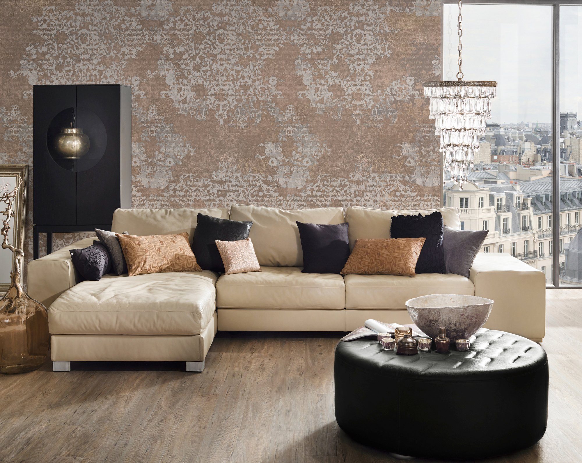 Architects Paper Fototapete Atelier 47 Ornamental 1, glatt, Barock, (4 St), Vlies, Wand, Schräge, Decke
