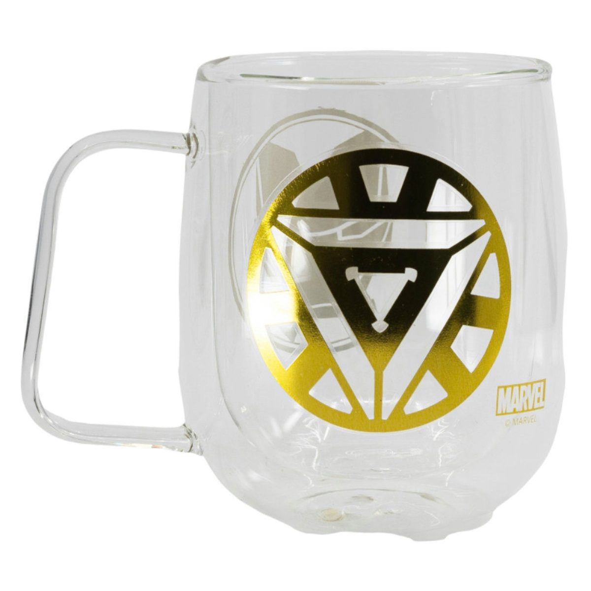 MARVEL Thermotasse Marvel Iron Man doppelwandige Kaffeetasse Glastasse 290 ml, Glas