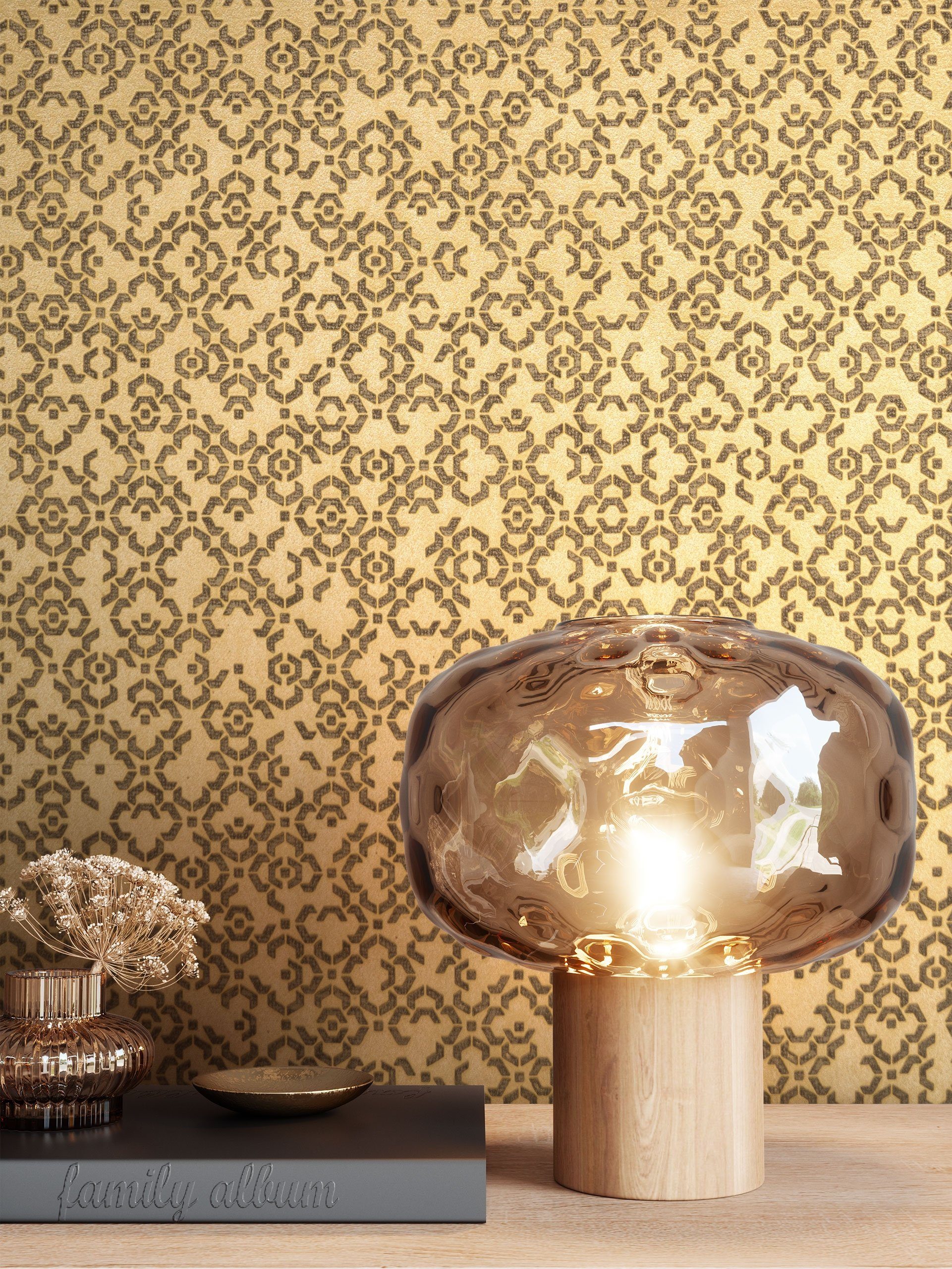 Newroom Vliestapete, Gold Tapete Glamour Glänzend günstig online kaufen