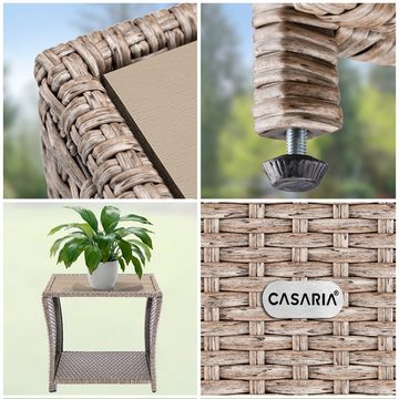 Casaria Beistelltisch (1-St), Polyrattan WPC Tischplatte 45x45x40cm Wetterfest Outdoor Garten