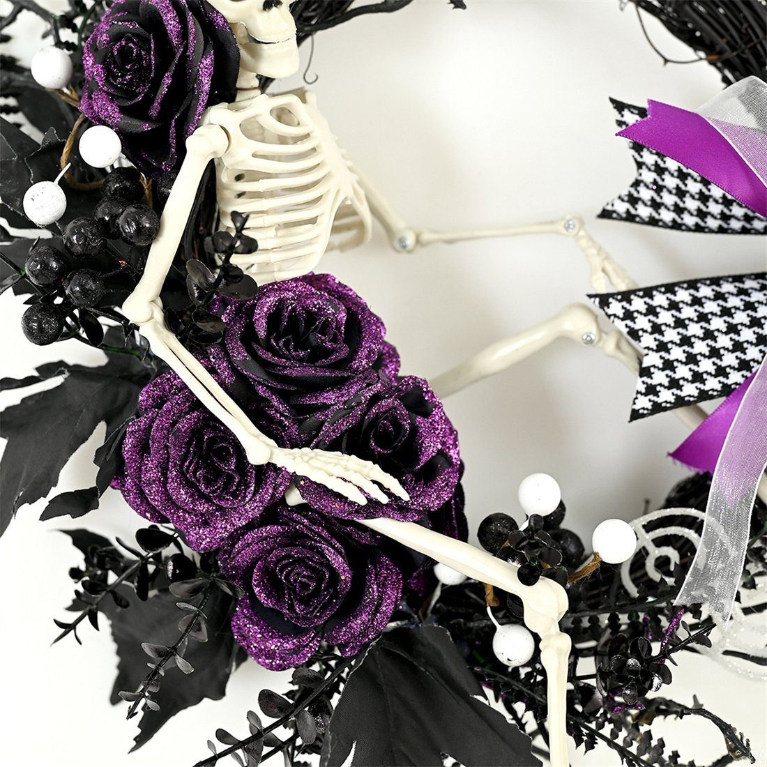 Kunstgirlande Halloween-Skelett-Anhänger, Schleife Kranz, Party DÖRÖY hängen, Tür Dress Up