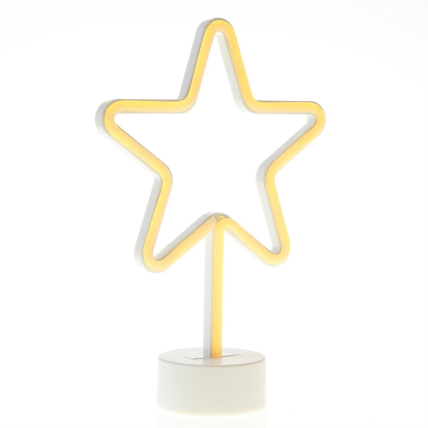 SATISFIRE LED Dekolicht LED Neonlicht Stern warmweiß Neonschild Leuchtfigur günstig online kaufen