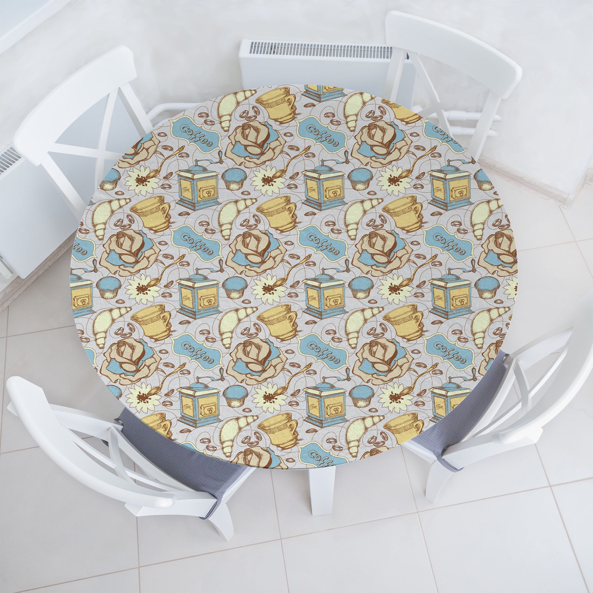 Tischdecke Rundum-elastische Stofftischdecke