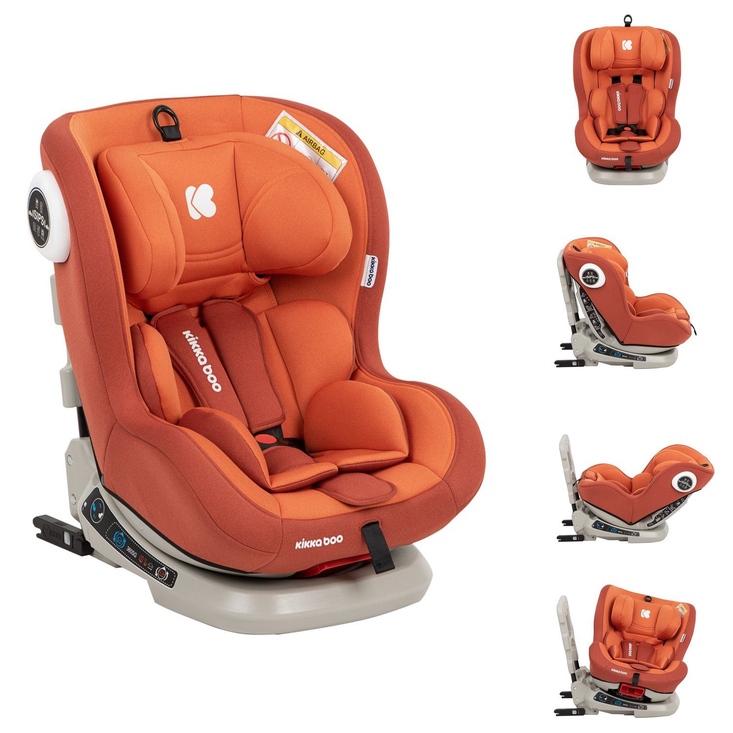 Kikkaboo Autokindersitz Kindersitz Twister Isofix, bis: 25 kg, Gruppe 0+/1/2 (0 - 25 kg), verstellbar, SPS orange
