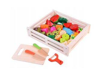 COIL Kinder-Küchenset Holzspielzeug für die Küche, Obst und Gemüse aus Holz, Küchenzubehör, (17-tlg., Schneiden Obst Gemüse Lebensmittel Holz, für alle Kinder ab 6 Jahren)