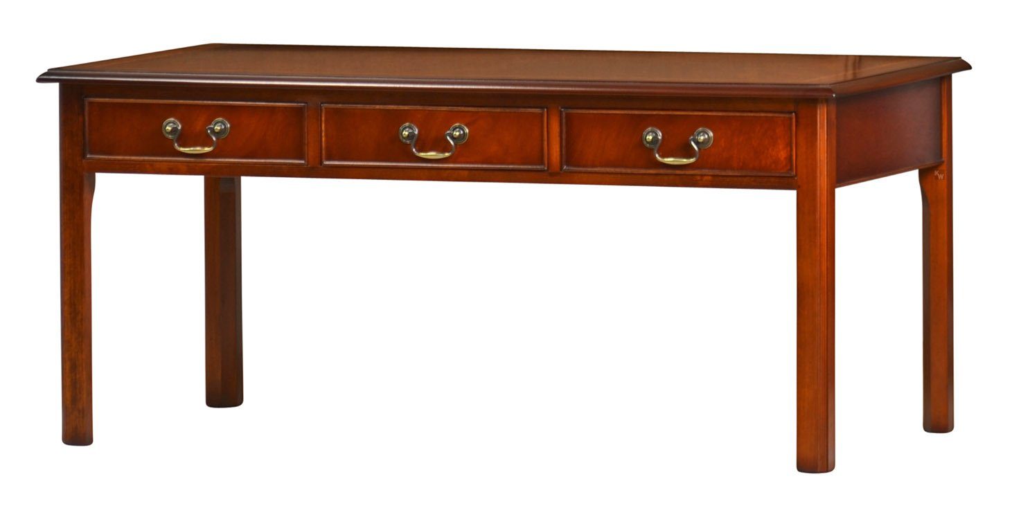 Kai Wiechmann Couchtisch Beistelltisch Mahagoni 120 x 60 cm, Tisch mit 3 Schubladen, Sofatisch mit dekorativen Intarsien, made in England