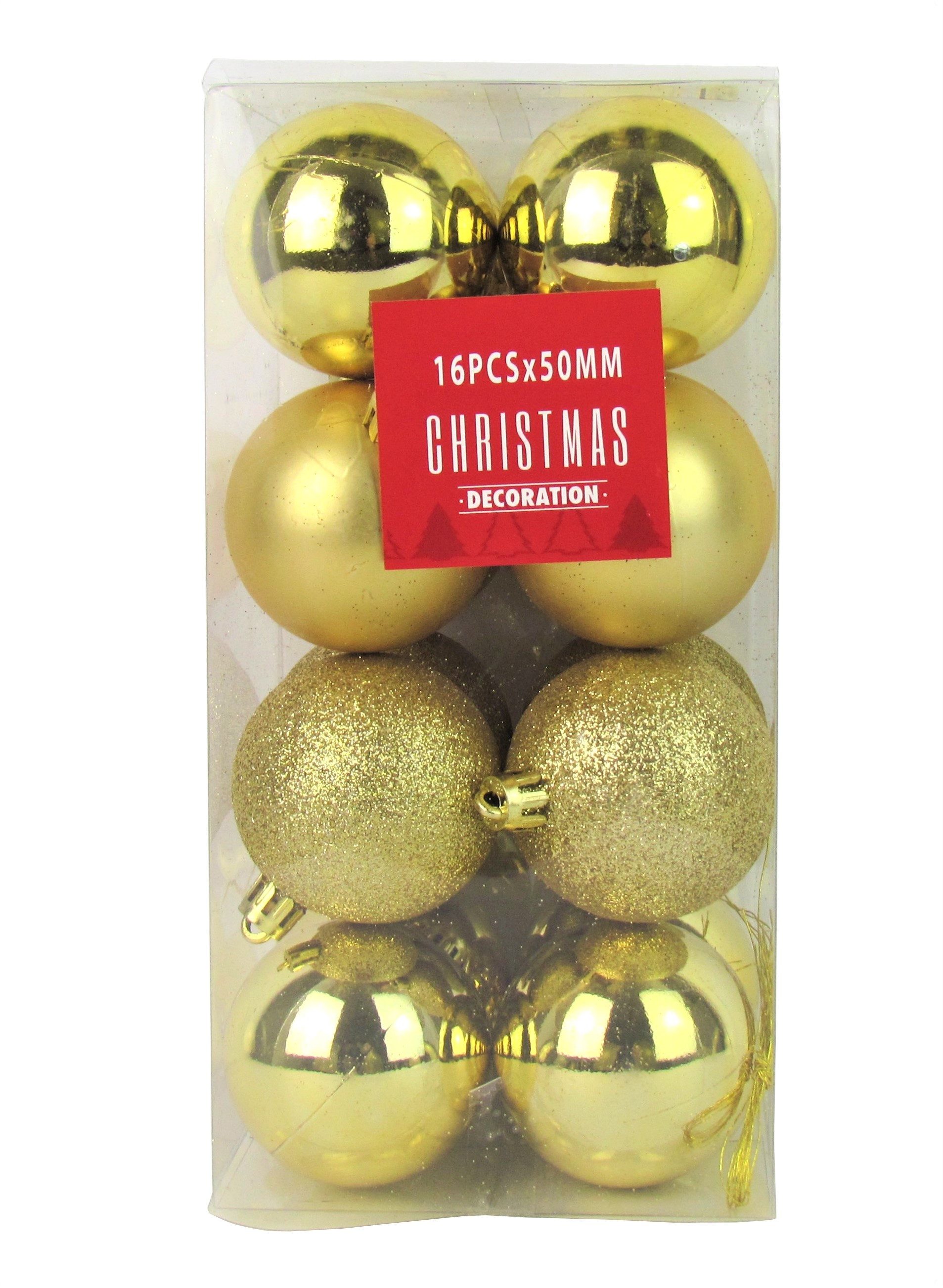 Haushalt International Weihnachtsbaumkugel Kugeln für Weihnachtsbaum - 16 Stück, aus Kunststoff