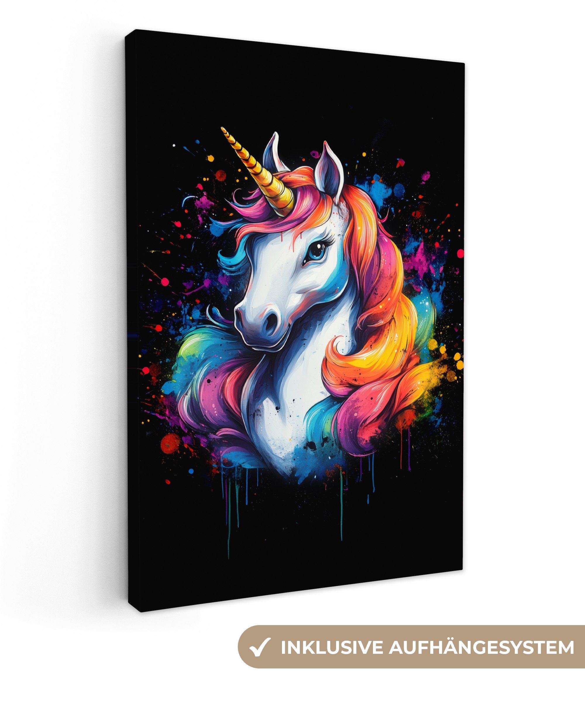 OneMillionCanvasses® Leinwandbild Graffiti - Einhorn - günstig online kaufen