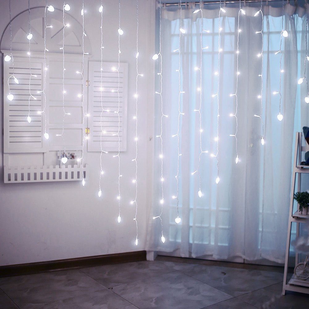 LED-Lichterkette für LED-Lichterkette, Weiß Kühles 8 Lights, wasserdicht Party, Modi, Sunicol USB-betrieben, 1.5x2m, herzförmig,Twinkle
