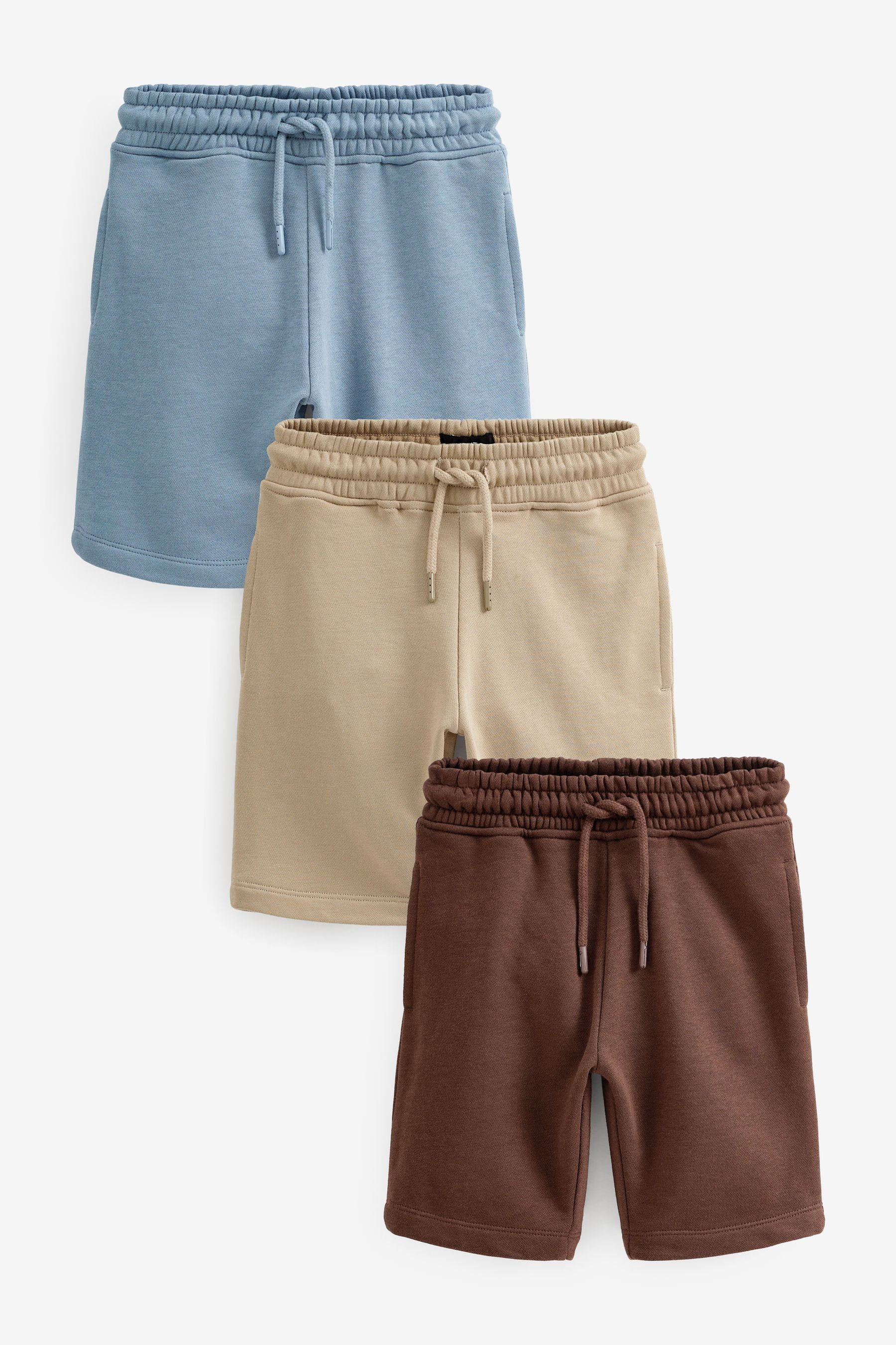Next Sweatshorts Jersey-Shorts, 3er-Pack (1-tlg) Stone/Mineral/Chocolate Brown