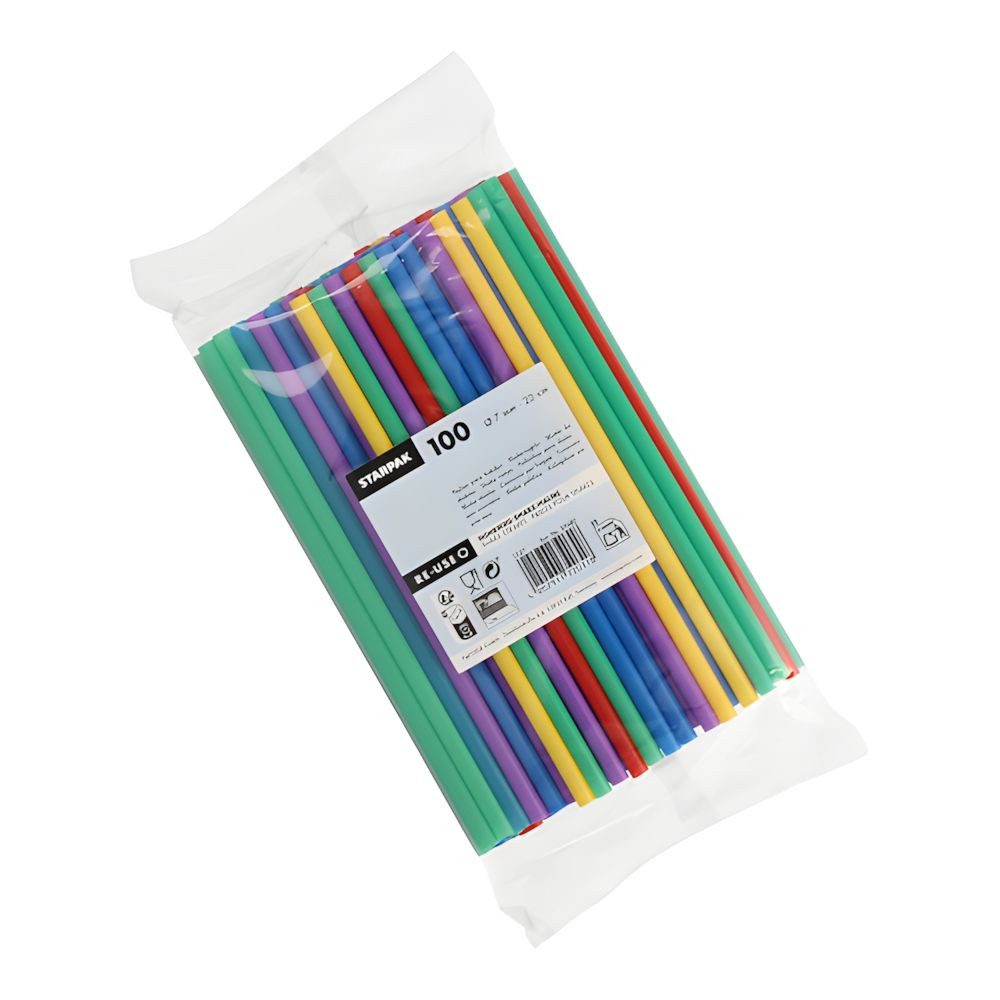 PAPSTAR Trinkhalme Mehrweg-Shake-Halme PP Ø 7 mm, 22 cm farbig sortiert 100 Stk – Bild 2 von 2
