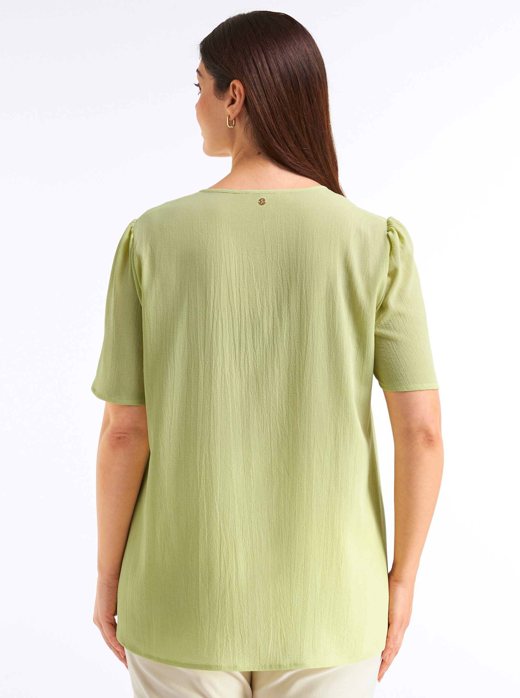 Sheego Klassische Bluse Tunika Kurzarm
