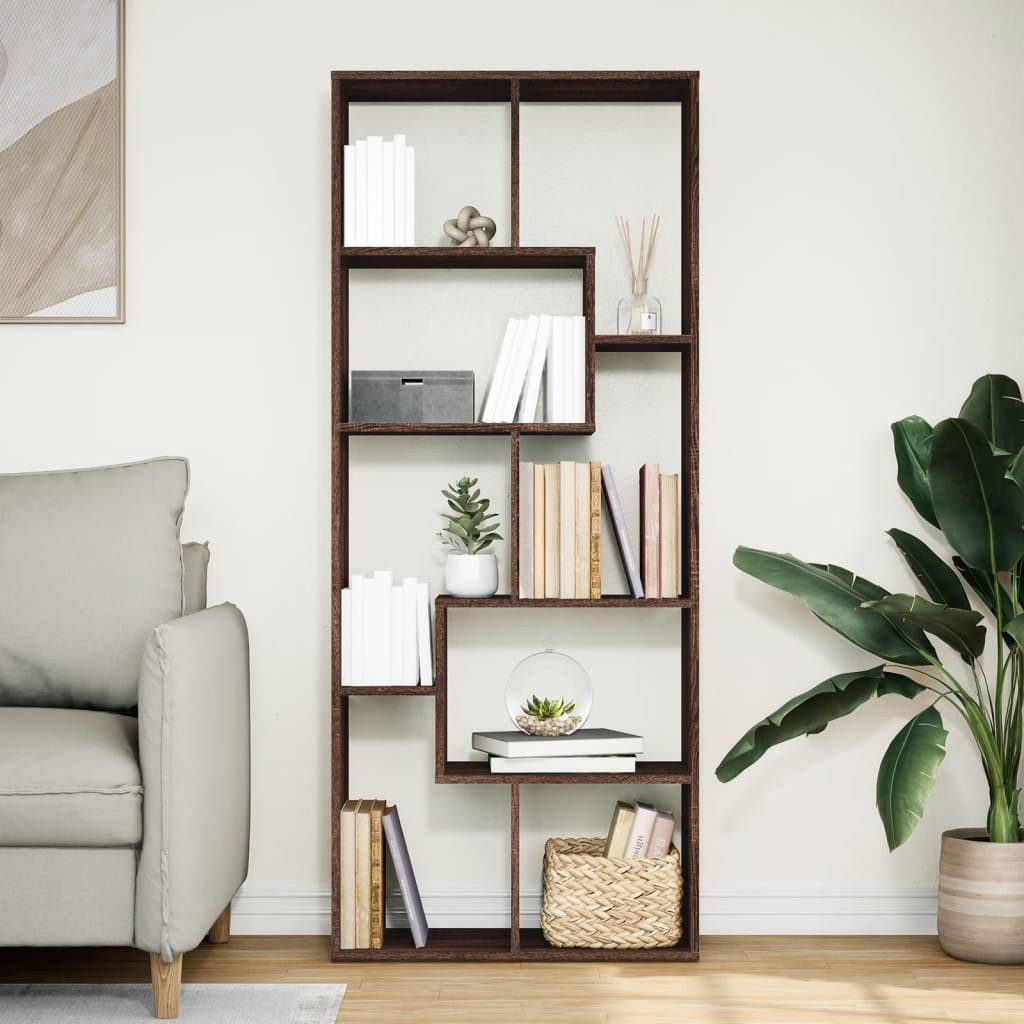 vidaXL Bücherregal Raumteiler-Bücherregal Braun Eichen-Optik 67x25x161,5 günstig online kaufen