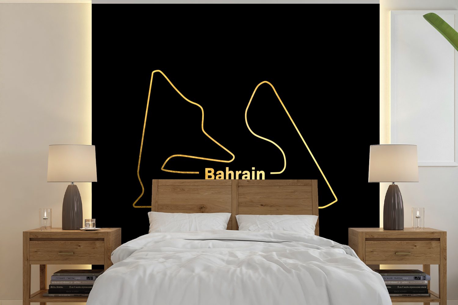 MuchoWow Fototapete Bahrain - Formel 1 - Rennstrecke, Matt, bedruckt, (5 St), Vinyl Tapete für Wohnzimmer oder Schlafzimmer, Wandtapete