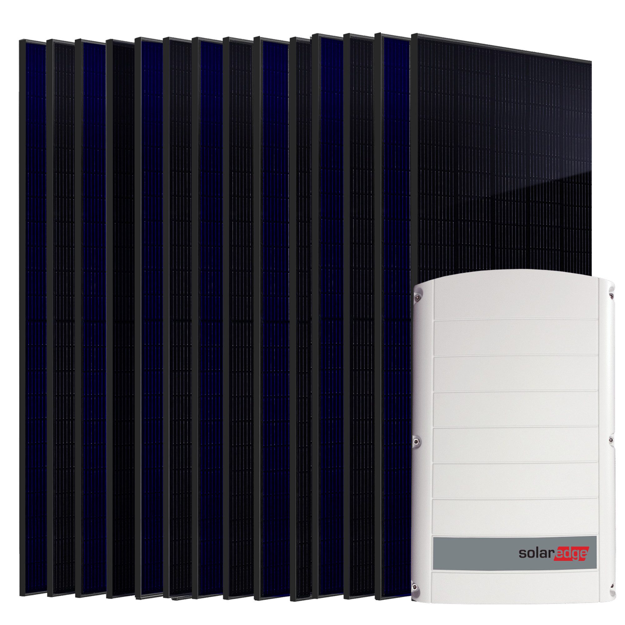 SUNNIVA Solaranlage 7.0 kW, Monokristallin, (14x 500 W Solarmodule Fullblack Bifacial, Wechselrichter SolarEdge SE7K (3-phasig)