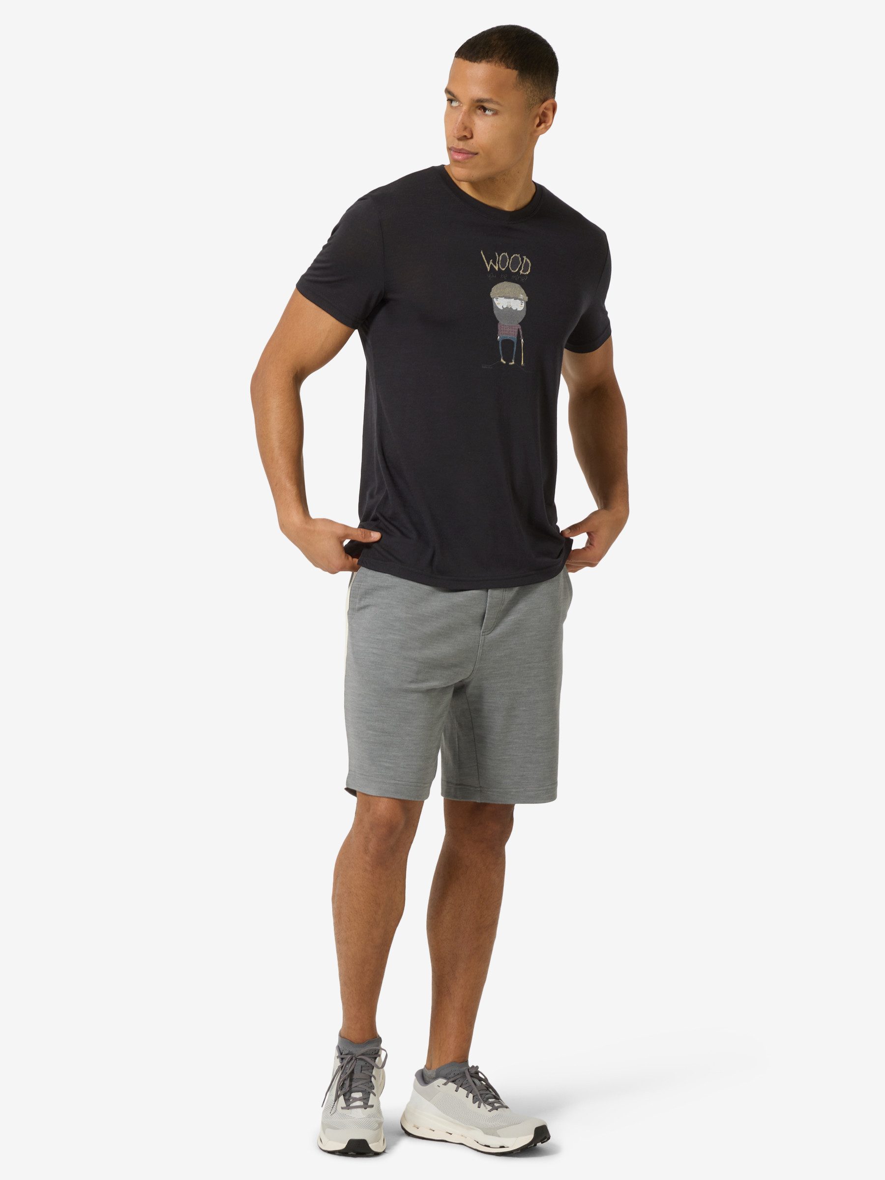 SUPER.NATURAL T-Shirt für Herren,Merino M WOOD CRAFTI TEE mit Aufdruck, autmungsaktiv