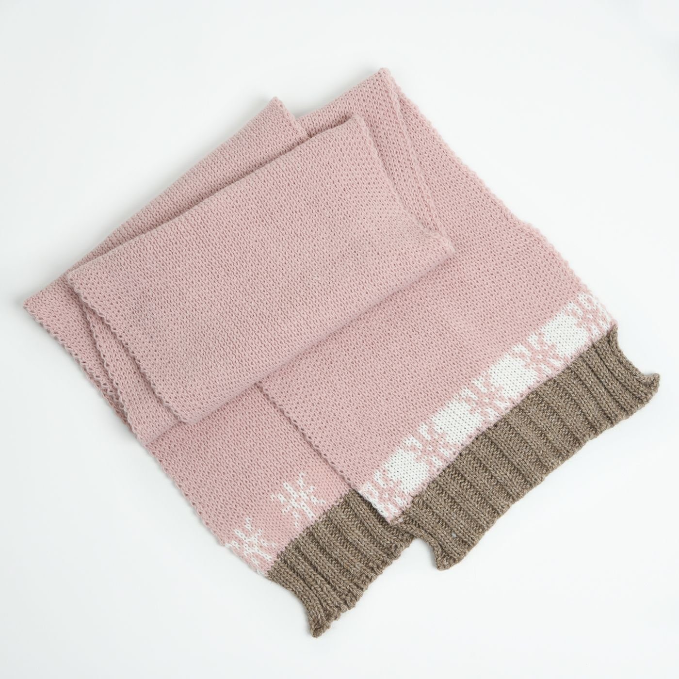 Strickschal Damen Glattstri Winterschal Dreifarbig Herbst Winter rosa-dunkelbeige Strickschal Neverless Schal