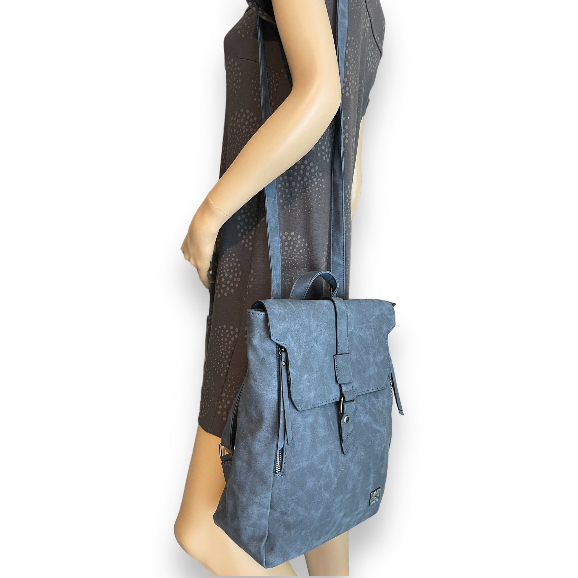 Taschen4life Cityrucksack 2in1 Damen Multifunktions Rucksacktasche D5768, Rucksack & Umhängetasche in Einem
