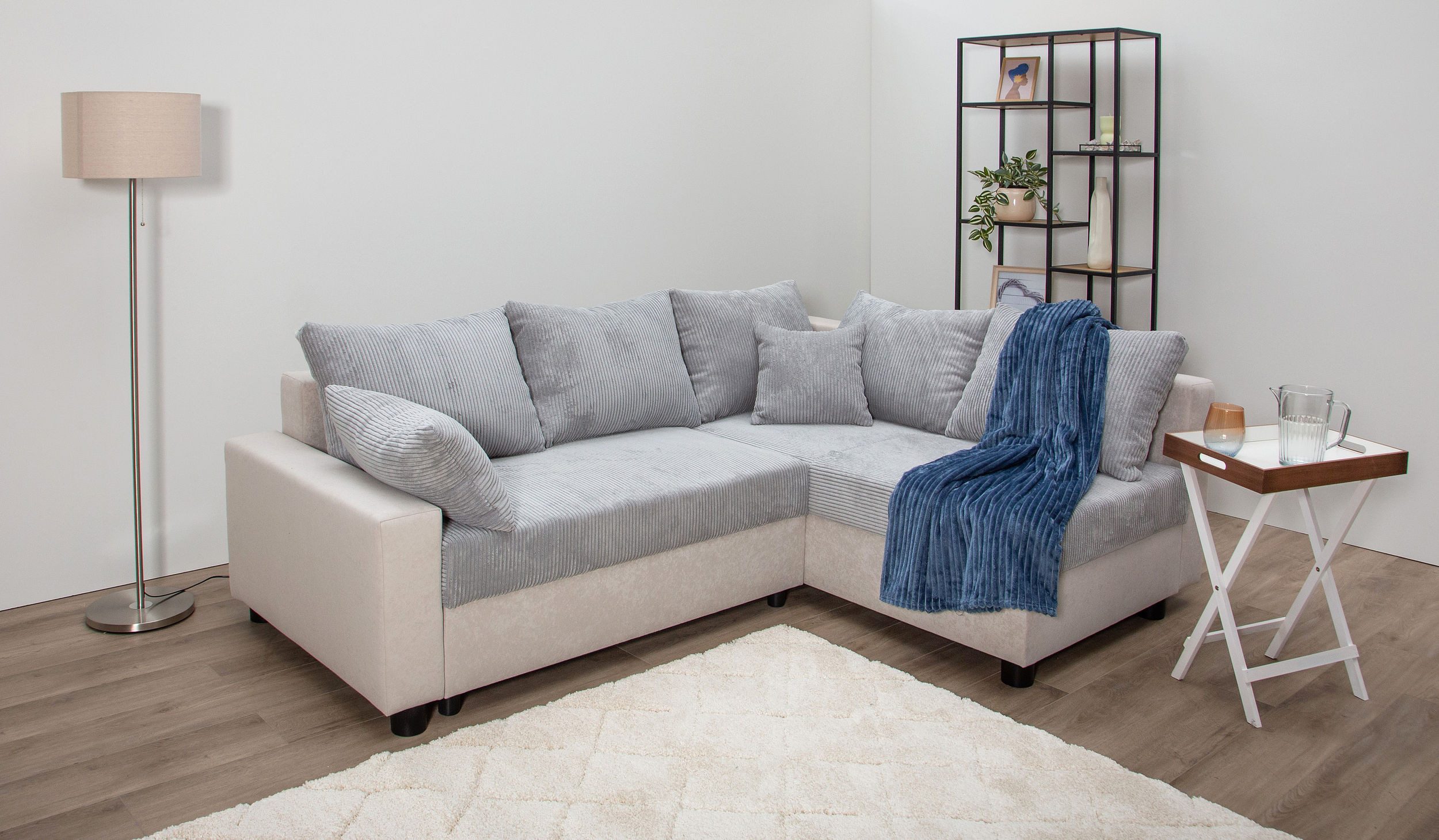 COLLECTION AB Ecksofa Parma L-Form, B: 224 cm, Schlaffunktion, Bettkasten & 2 Zierkissen, Federkern