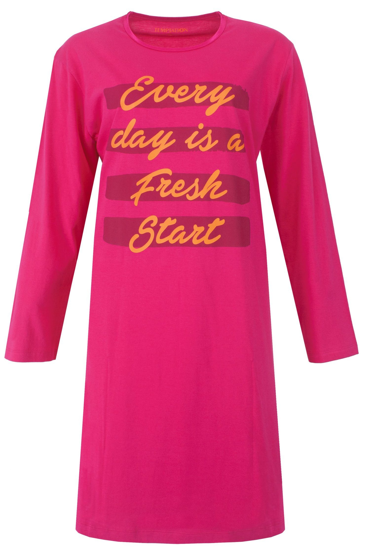 TEMPTATION Nachthemd Damen Schlafshirt mit langem Arm (1-tlg) Baumwolle