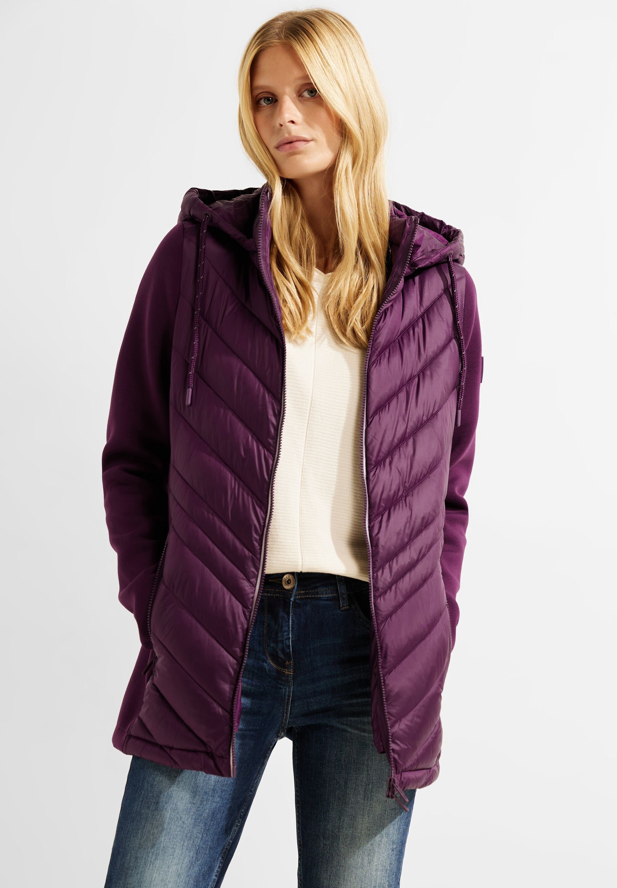 Cecil Steppjacke mit Zweiwegezipper zum Schließen deep berry