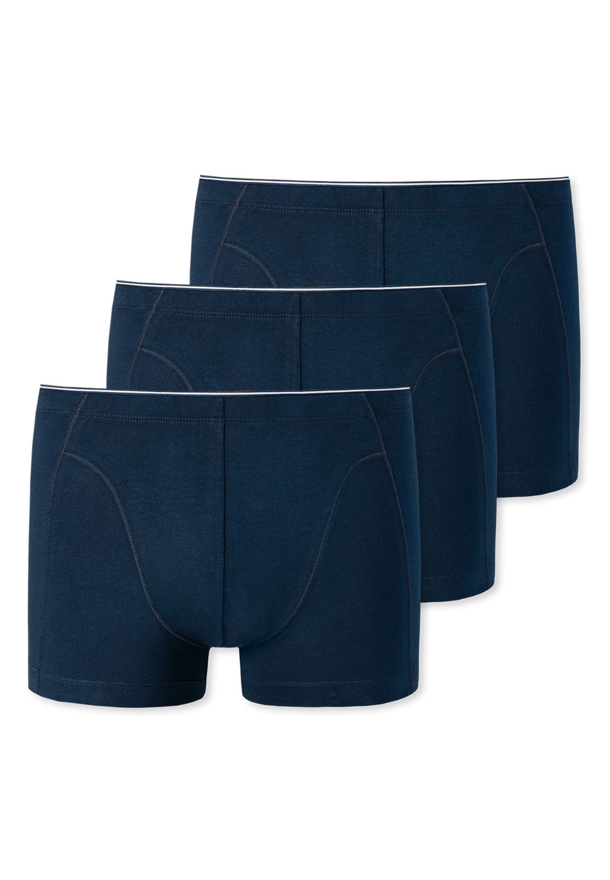 Schiesser Retro Boxer 3er Pack 95/5 Originals - Organic Cotton (Spar-Set, 3-St) Retro Short / Pant - Baumwolle - Ohne Eingriff - Körpernaher Schnitt Dunkelblau