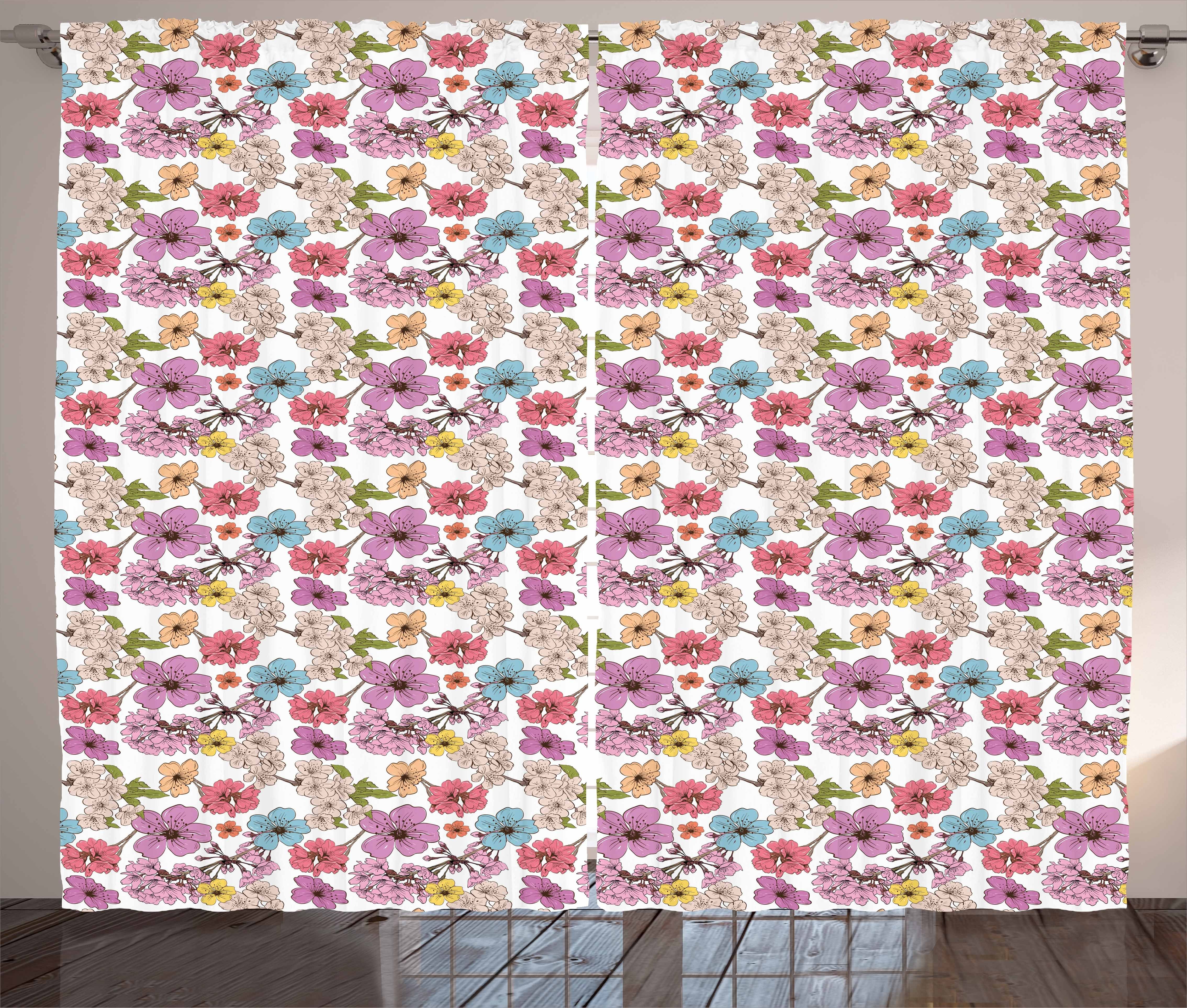 Gardine Schlafzimmer Kräuselband Vorhang mit Abakuhaus, und Aufkeimende Haken, Frühling Schlaufen Apple-Blumen